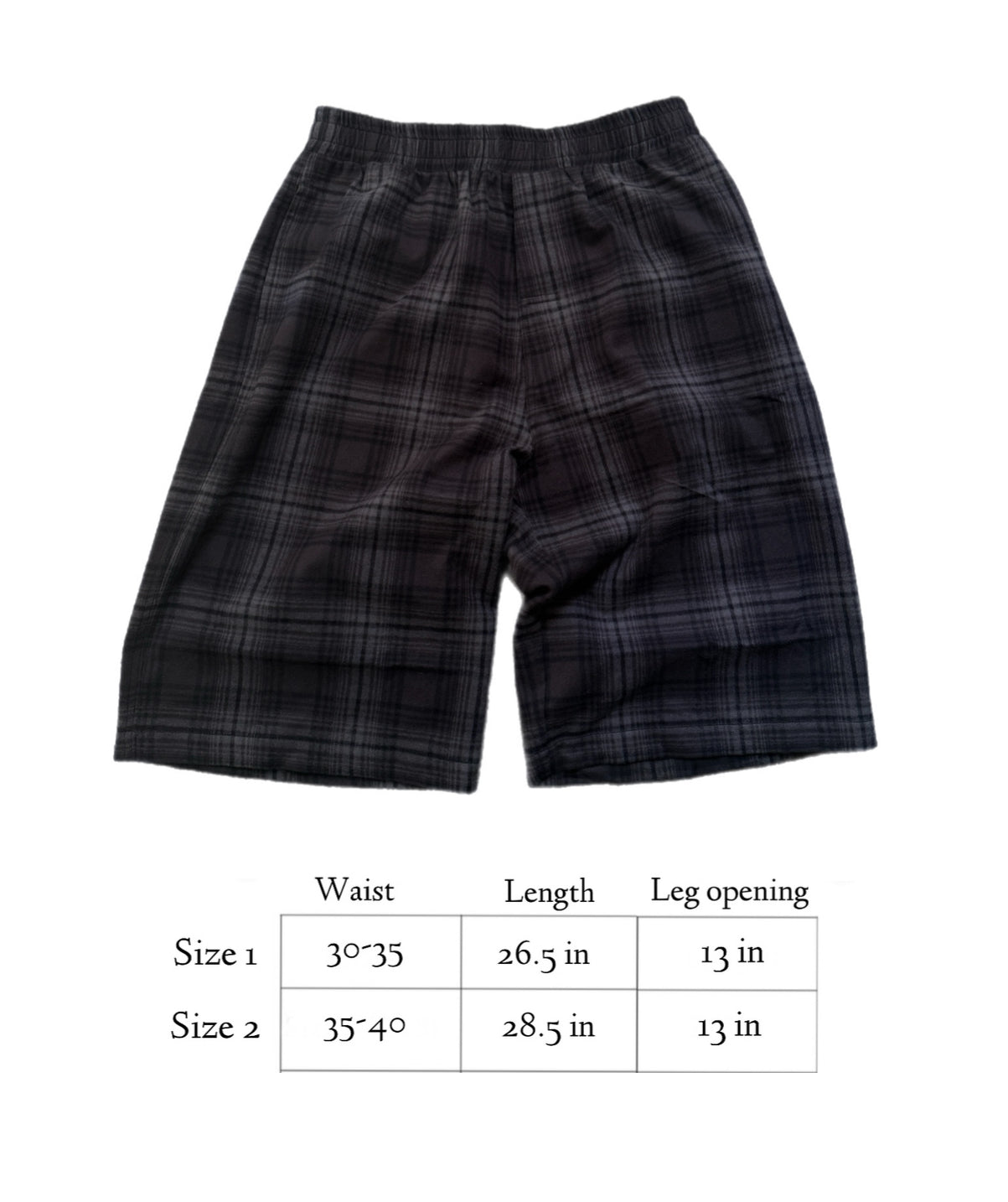 Japanese Black & Grey Plaid Shorts