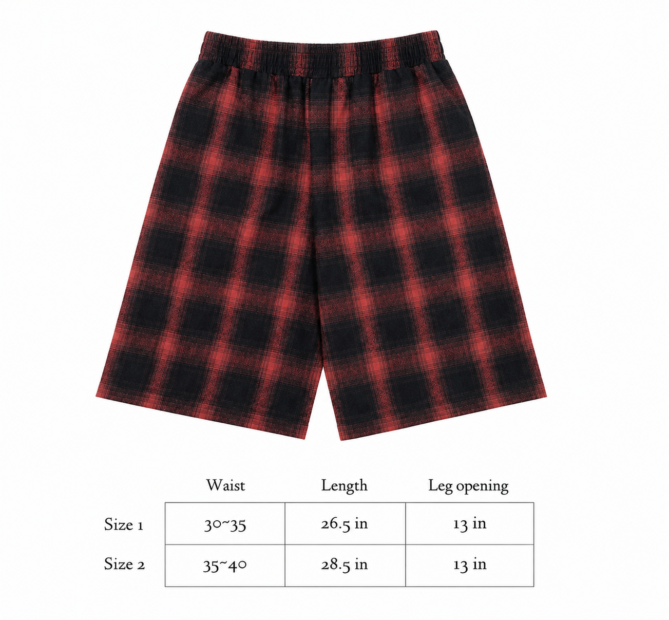 Japanese Plaid Shorts Red & Black