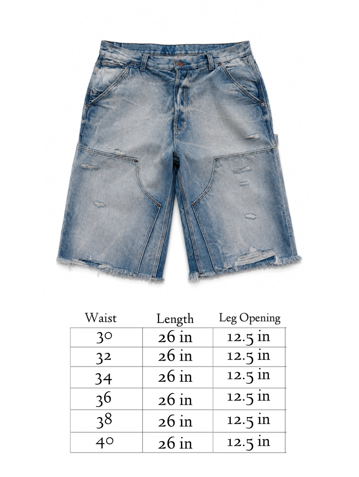 Light Wash Denim Doubleknee Capri