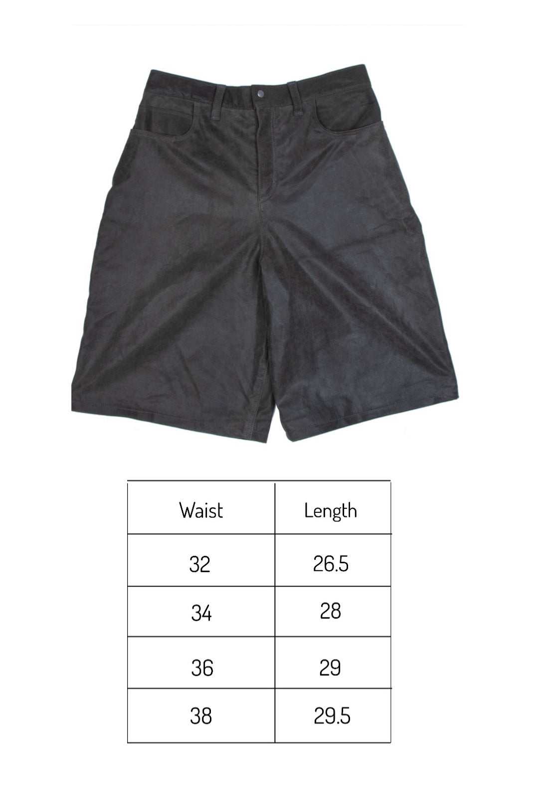Cracked Aged Leather Baggy Shorts