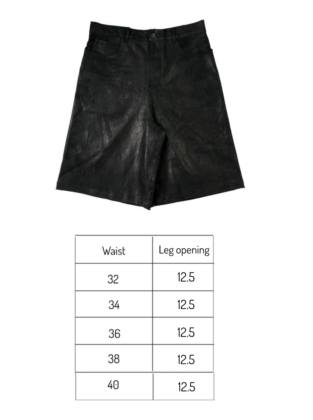 Aged Black Leather Shorts