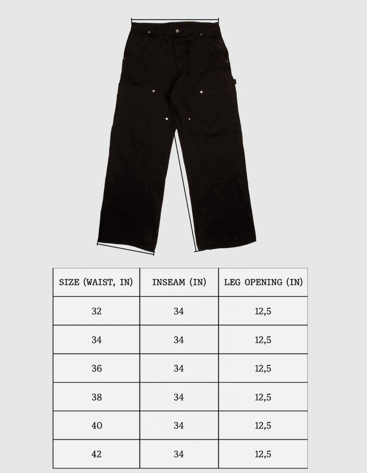 Black Japanese Selvedge Doubleknees (MTO)