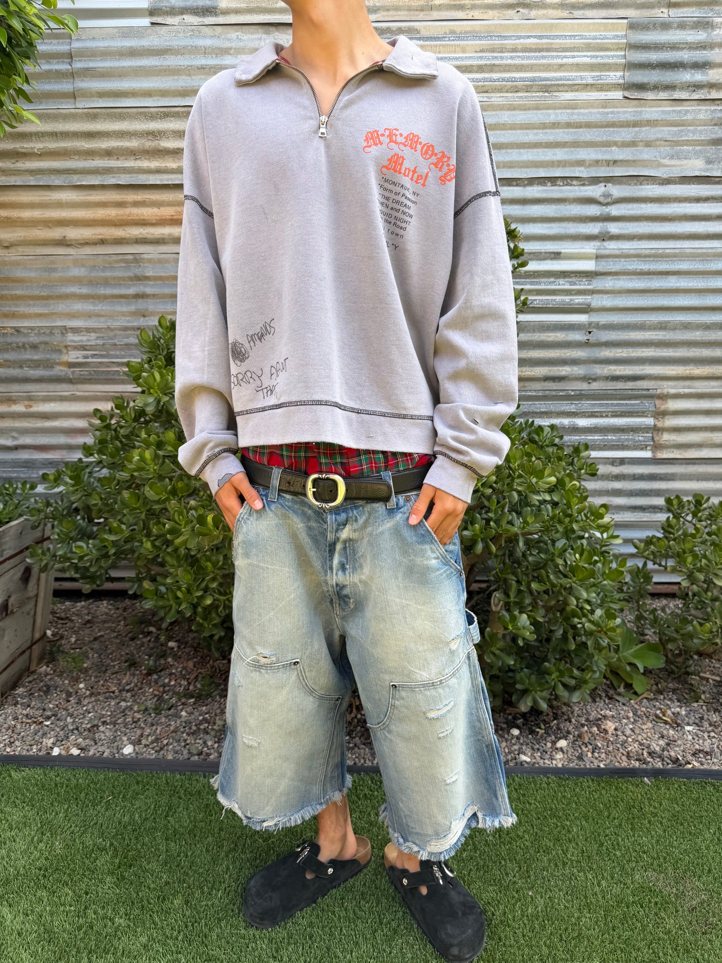 Light Wash Denim Doubleknee Capri
