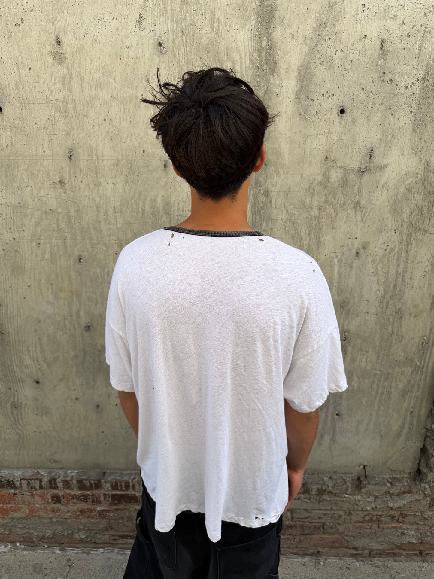 Two Tone B&W Ringer Tee
