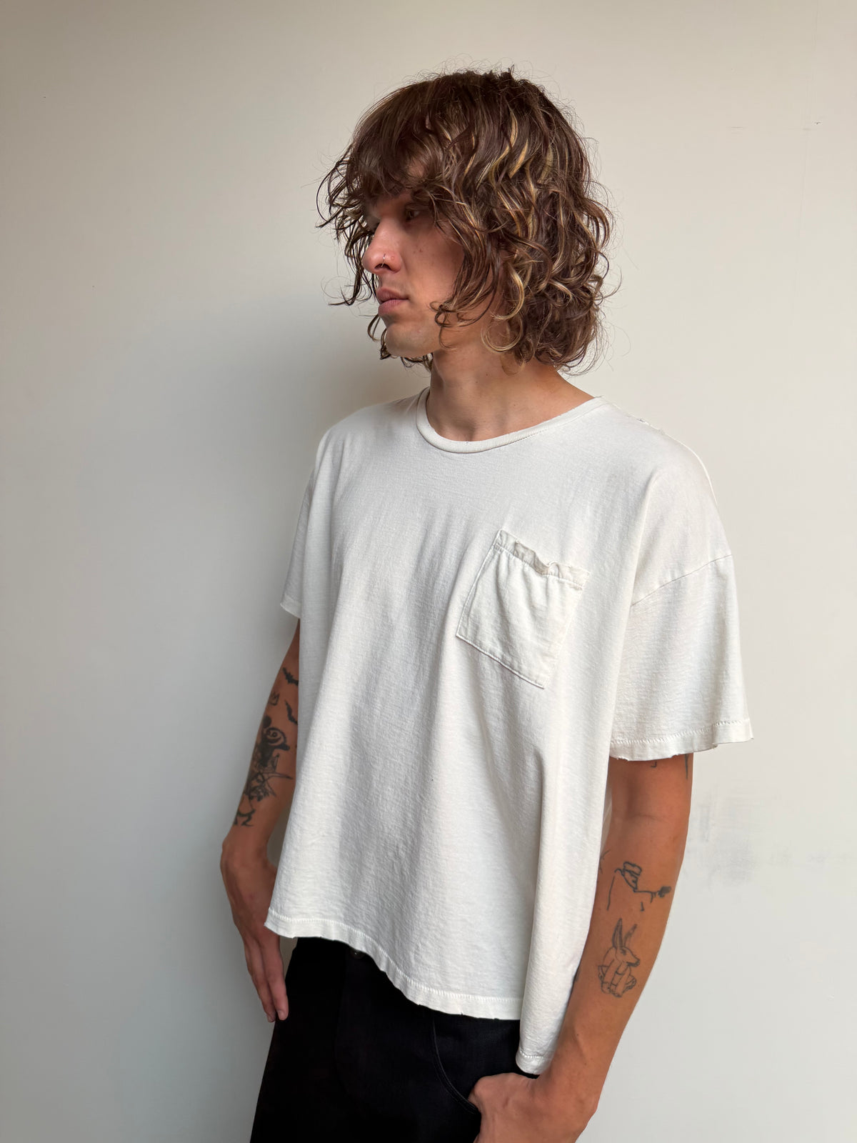 V3 Bagged Tee Vintage White