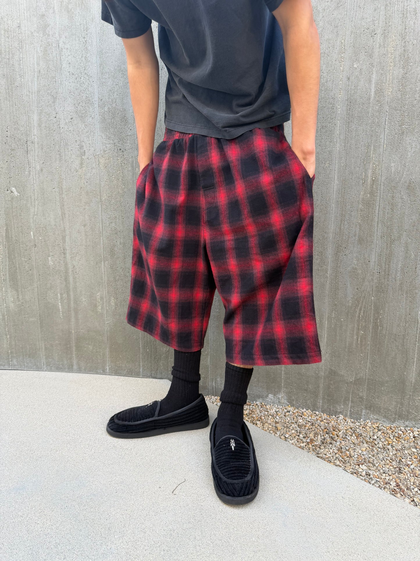 Japanese Plaid Shorts Red & Black
