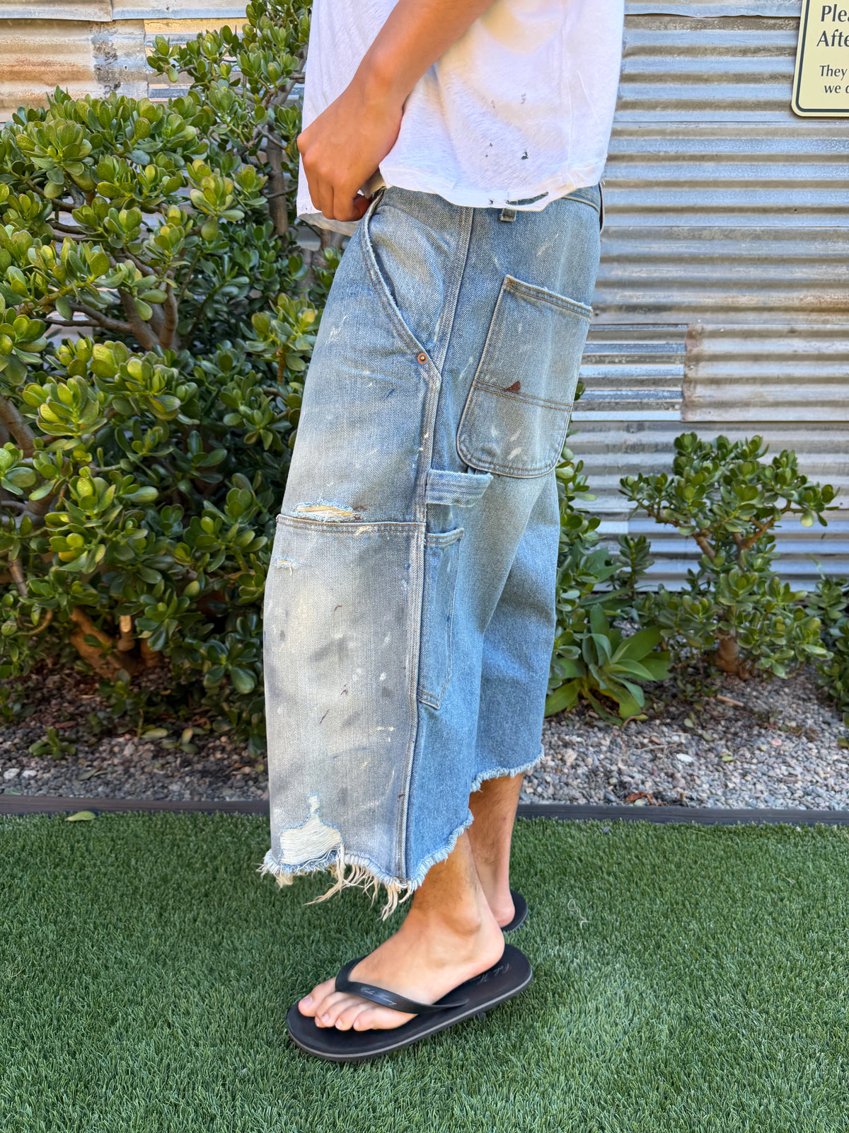 Light Wash Faded Painter Capris