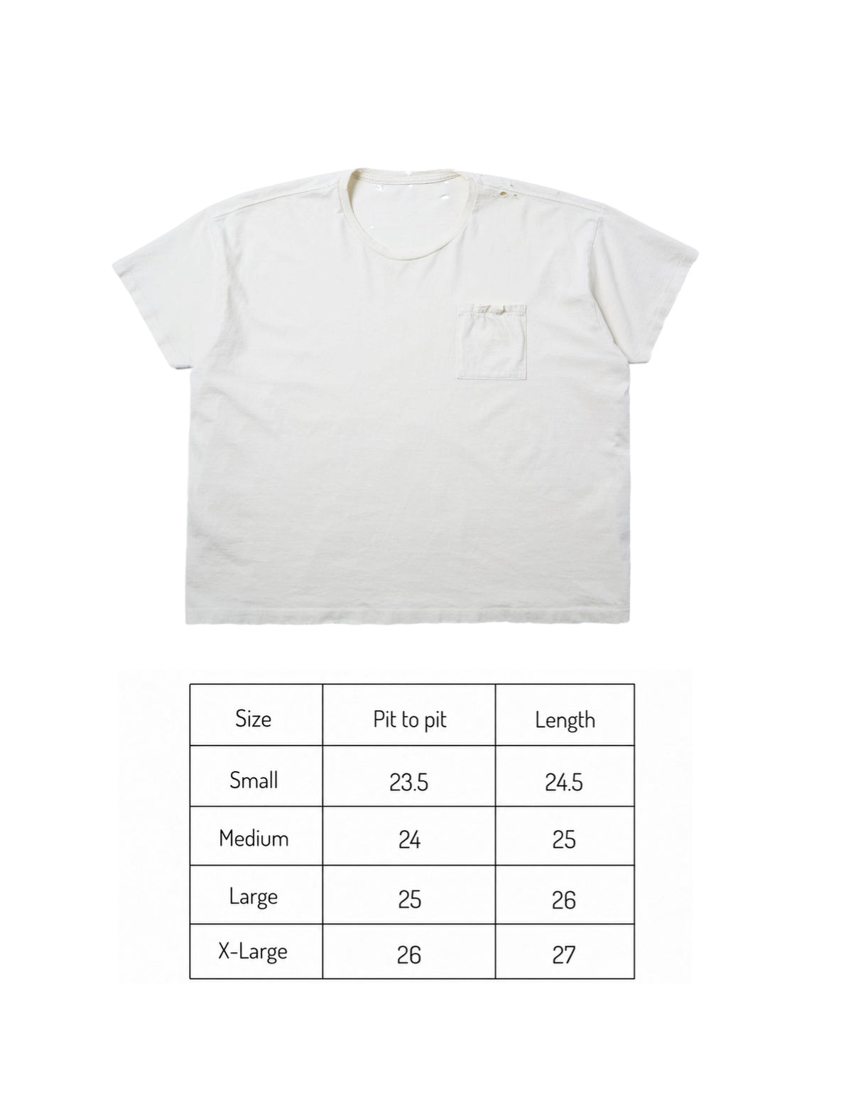 V3 Bagged Tee Vintage White