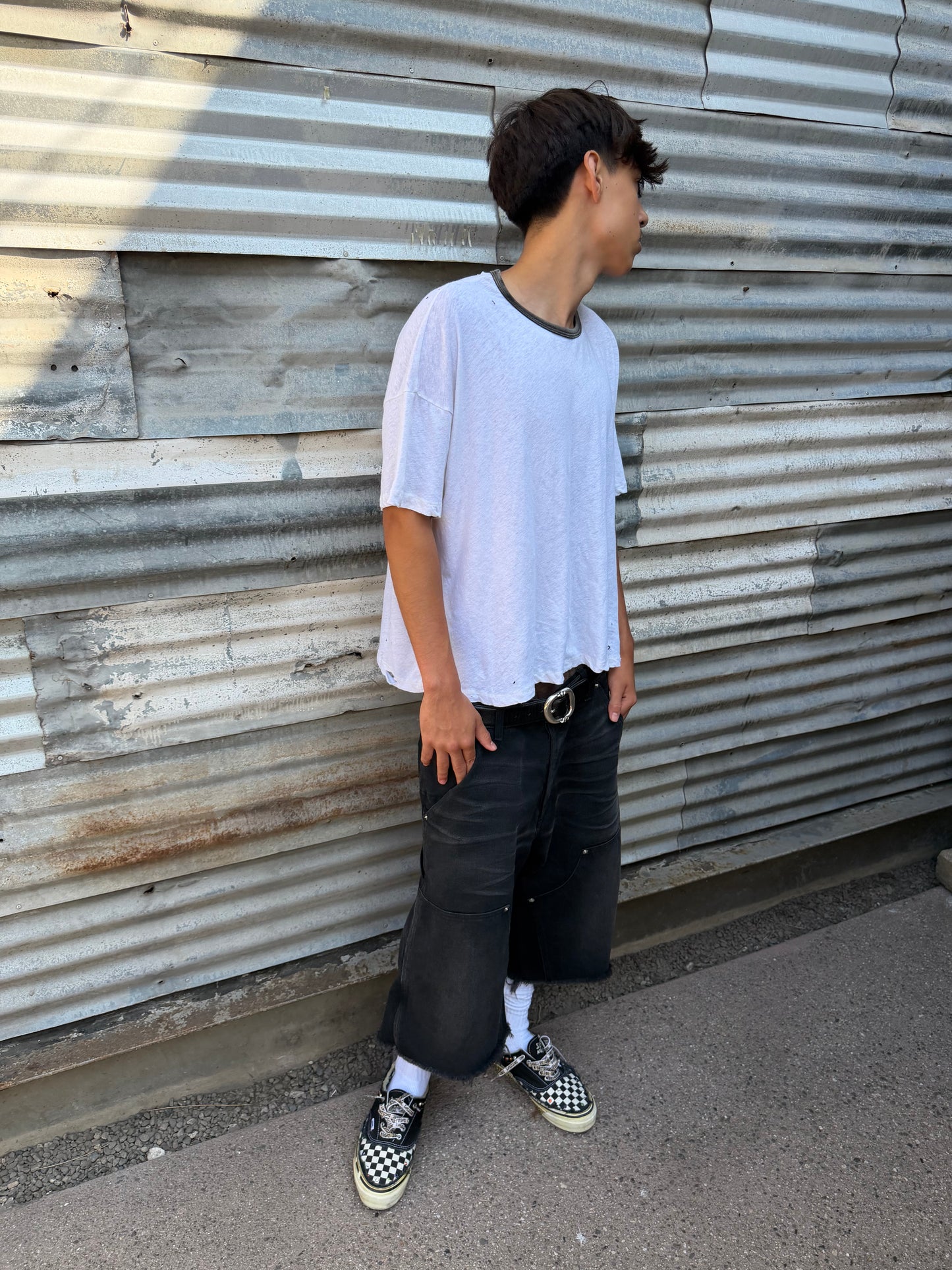 Two Tone B&W Ringer Tee