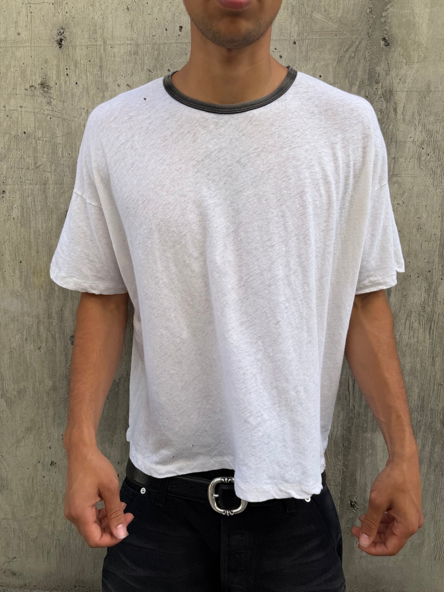 Two Tone B&W Ringer Tee