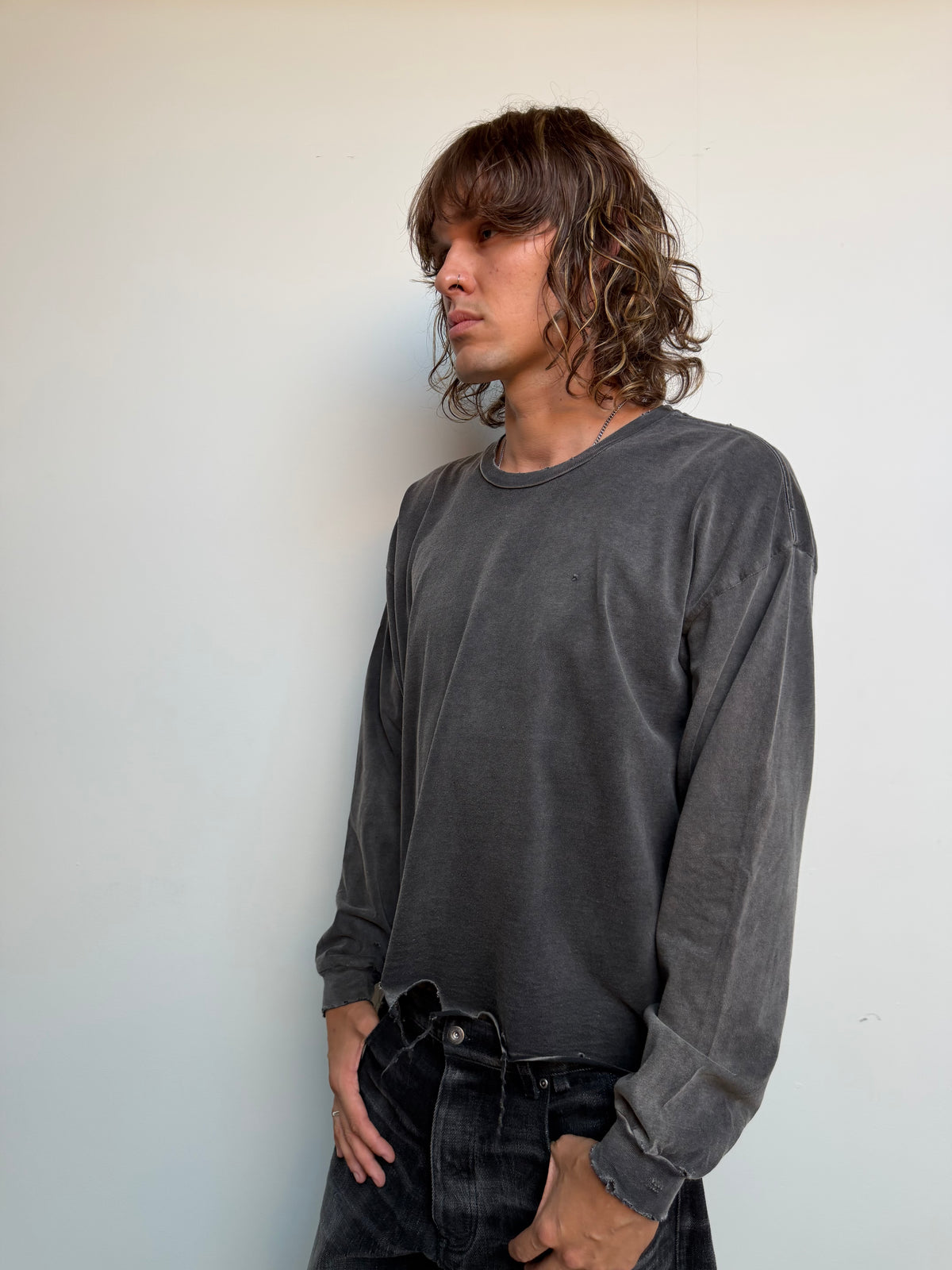 Chopped Longsleeve Faded Black