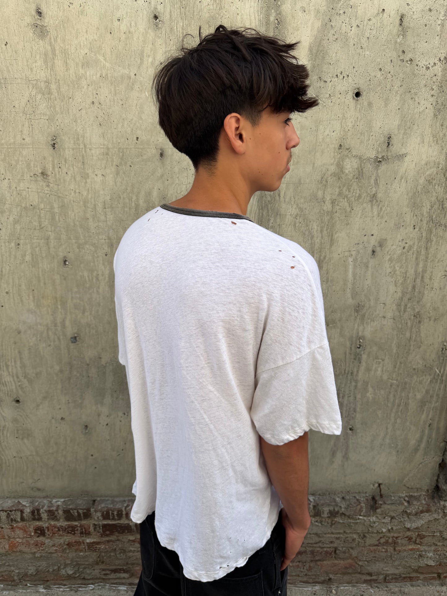 Two Tone B&W Ringer Tee