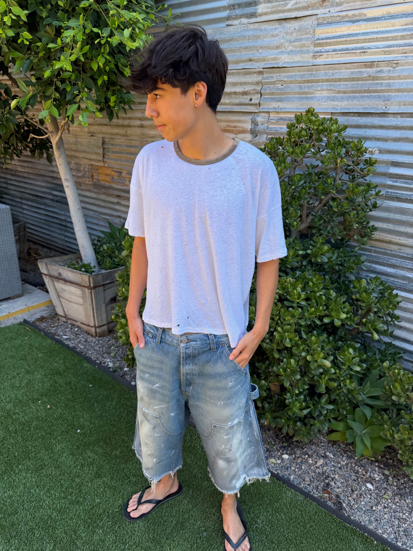 Faded Green Ringer Tee