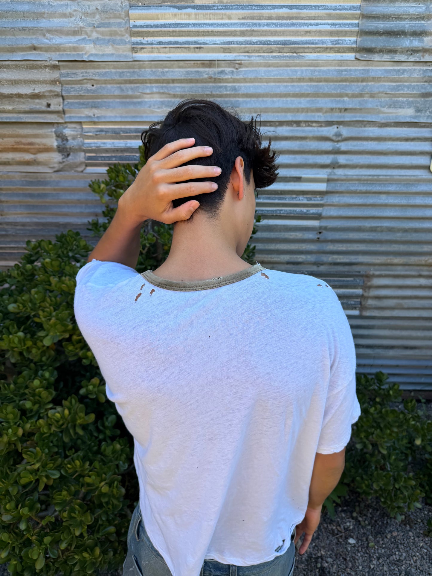 Faded Green Ringer Tee