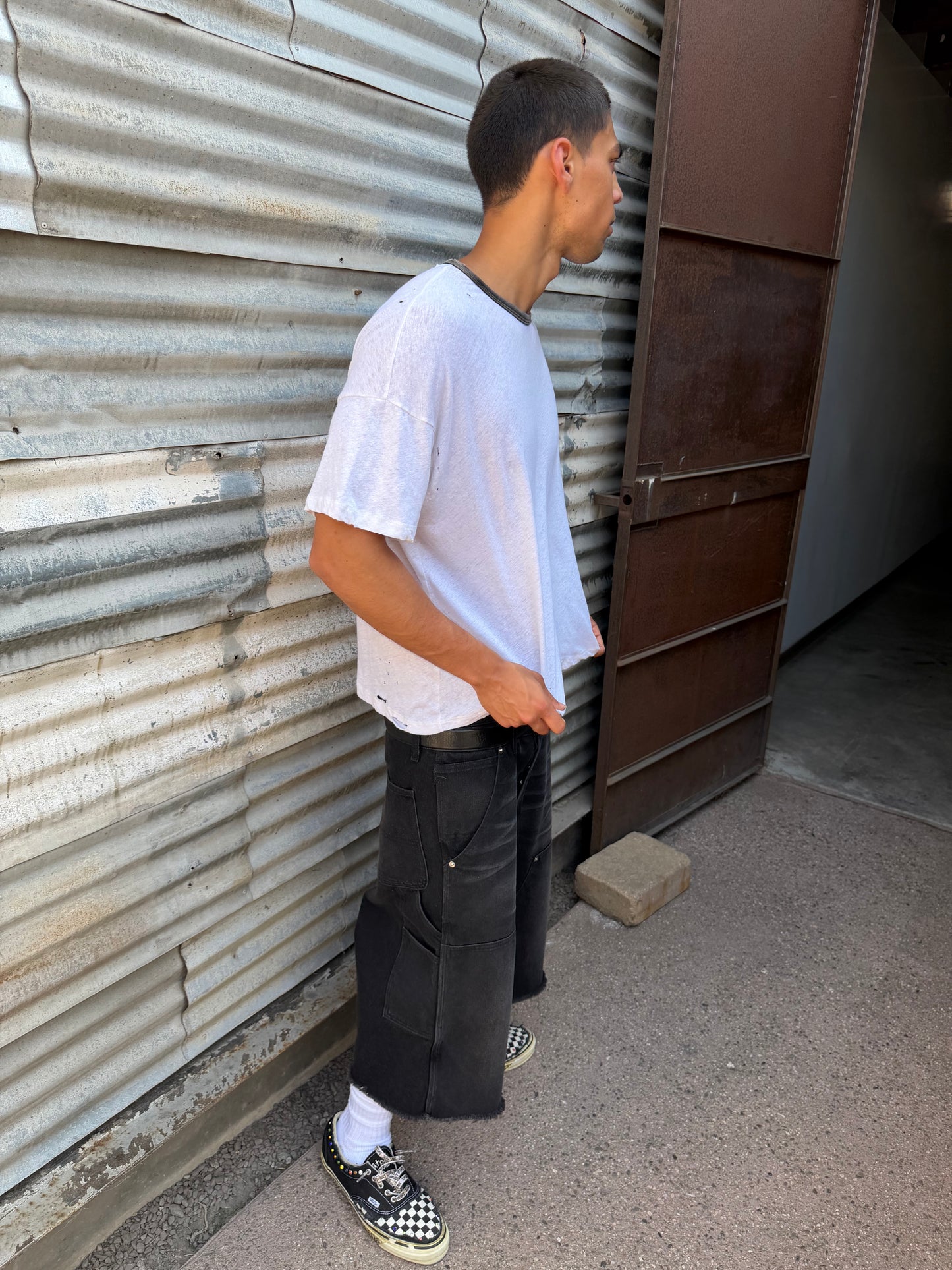 Two Tone B&W Ringer Tee