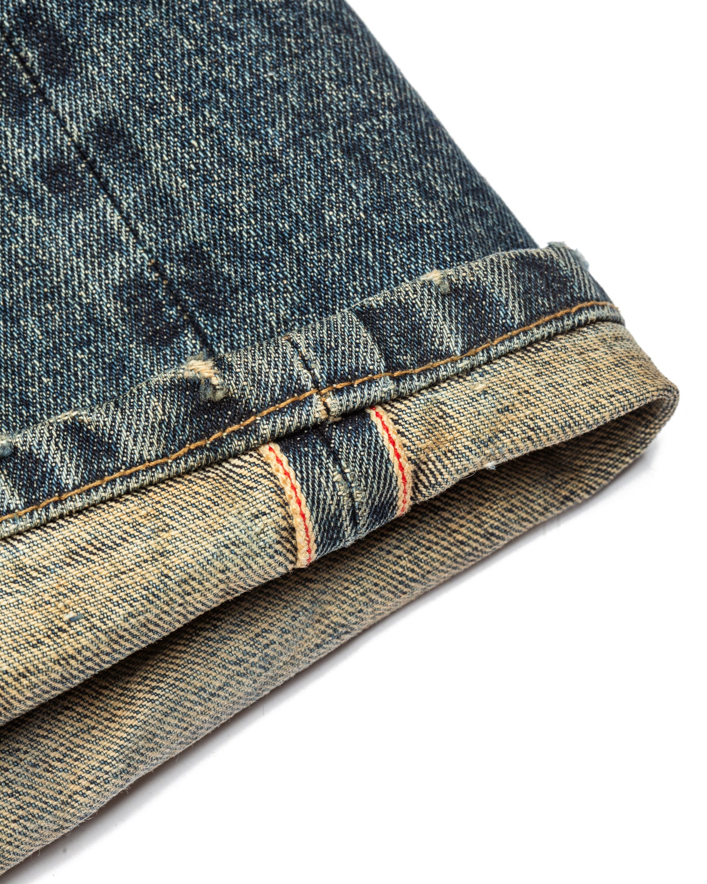 TT CUT WASHED INDIGO DENIM