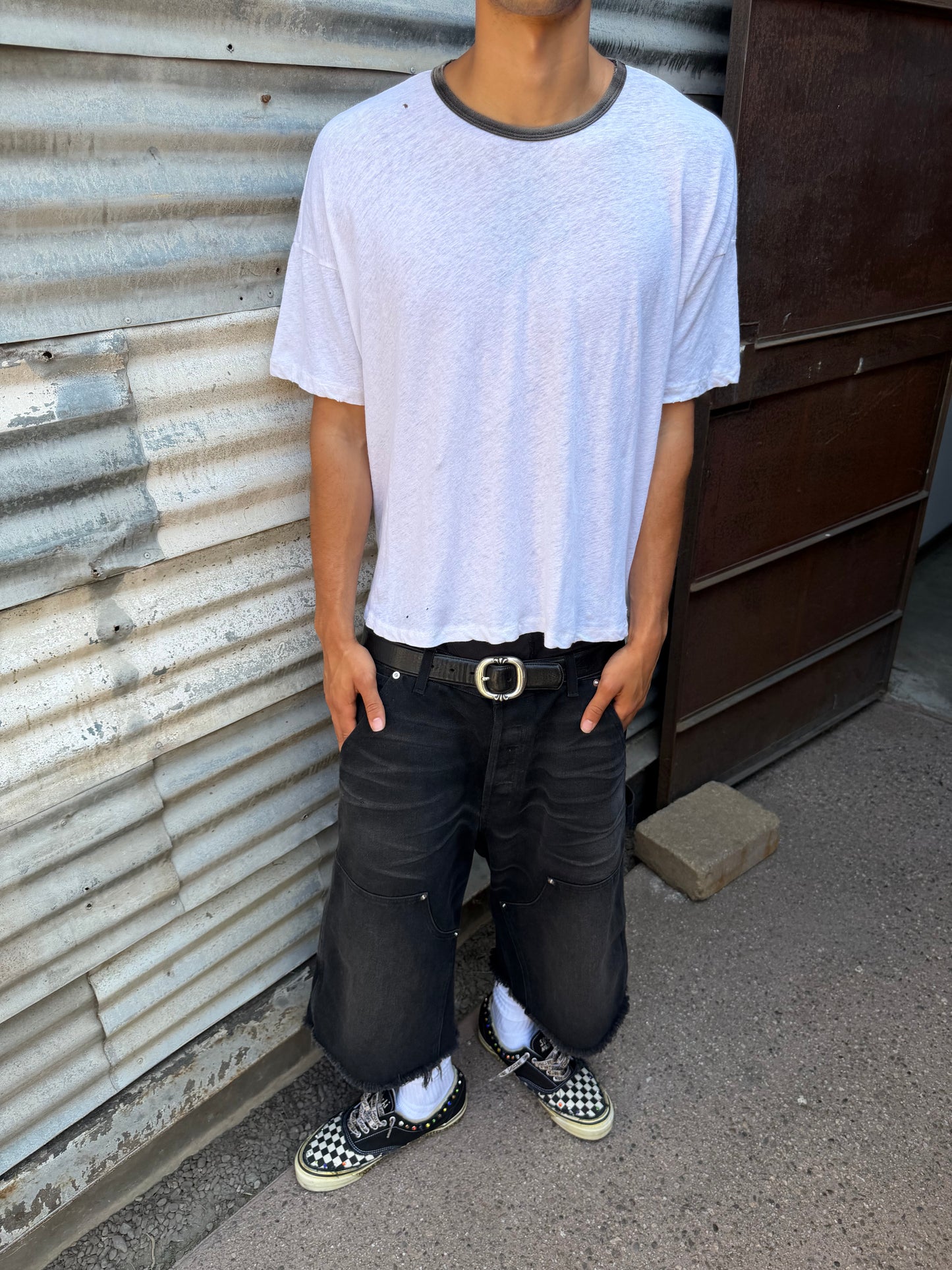 Two Tone B&W Ringer Tee