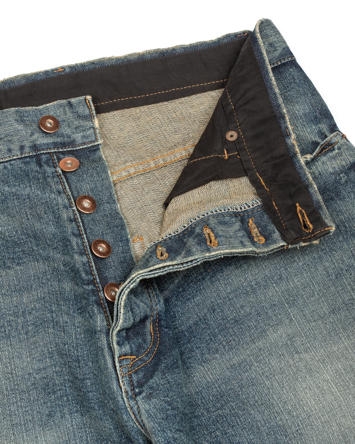 TT CUT WASHED INDIGO DENIM