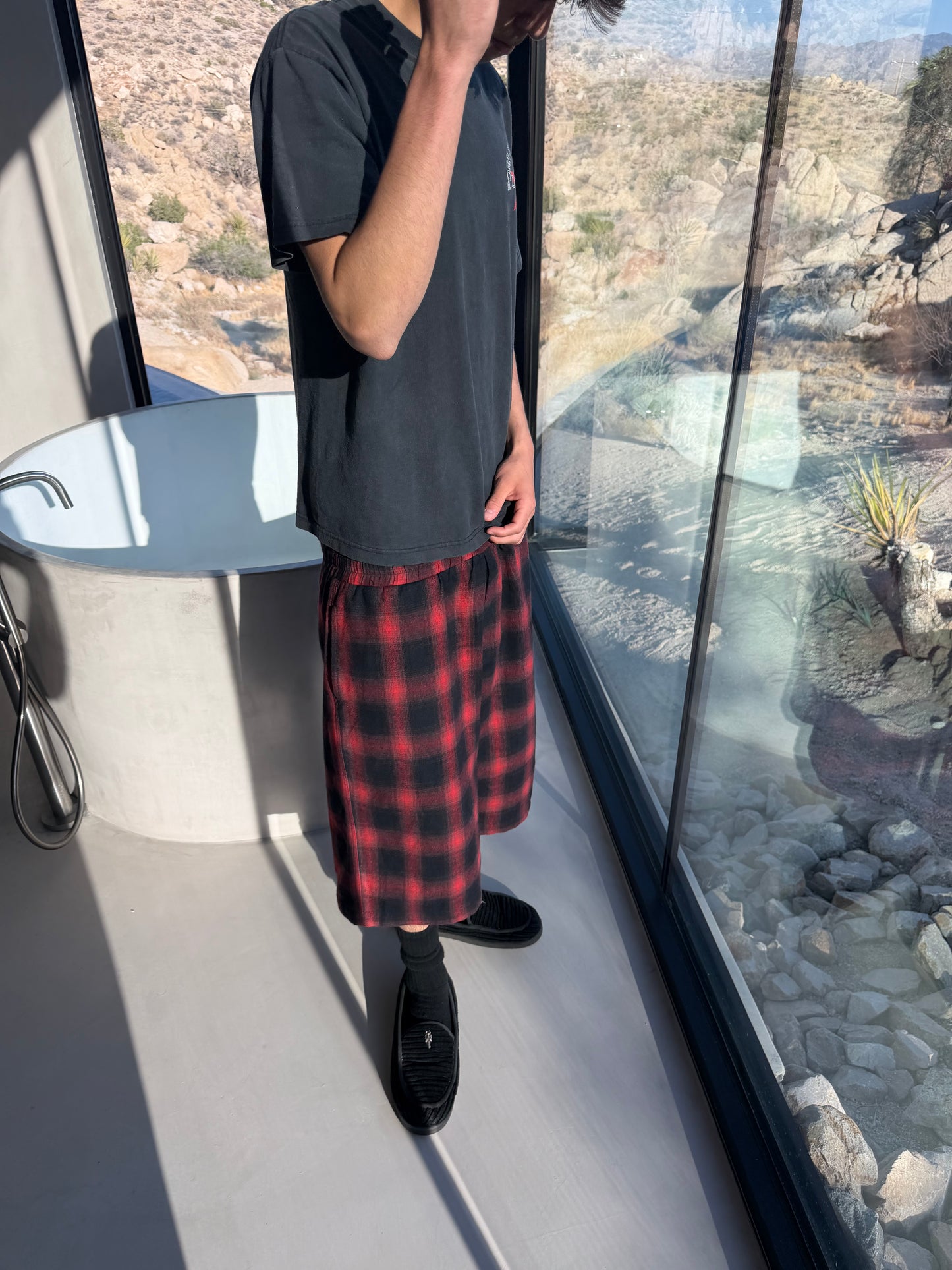 Japanese Plaid Shorts Red & Black
