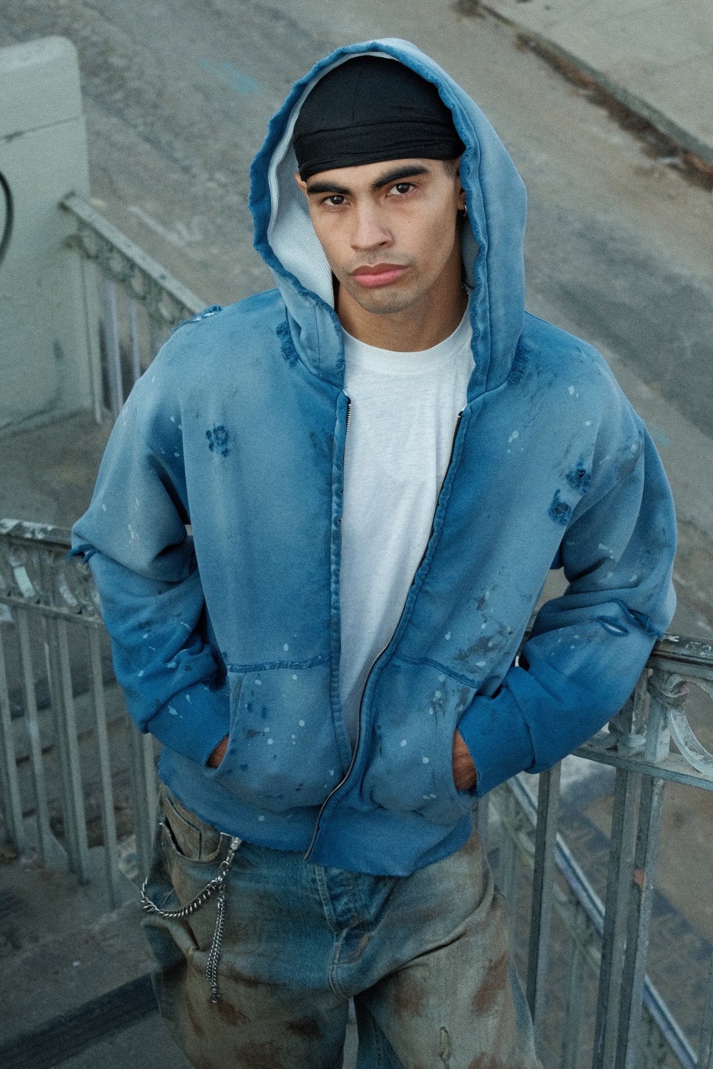 Steel Blue Thermal Lined Zip-Up