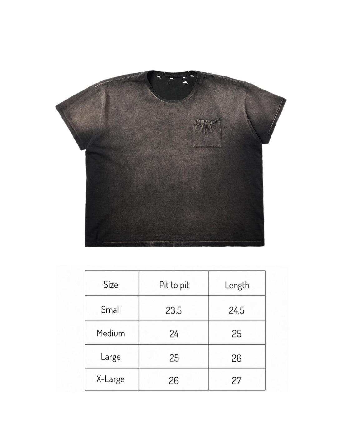 V3 Bagged Tee Faded Black