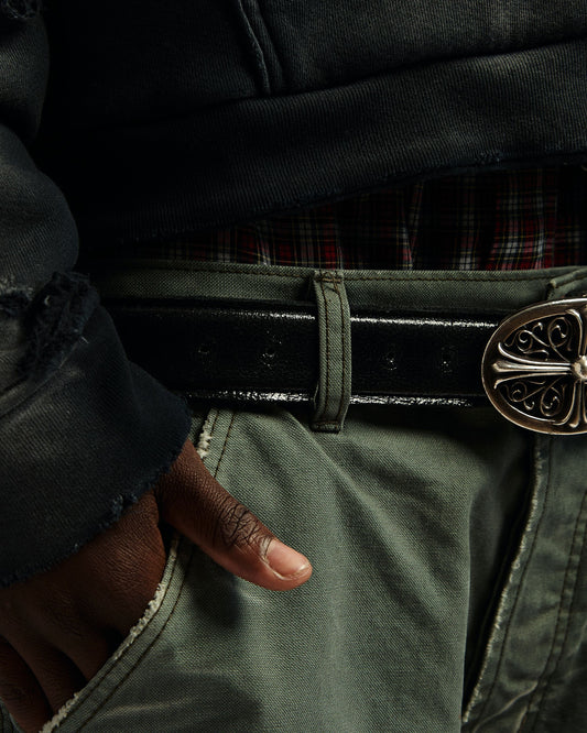 Aged Black Patent Strap