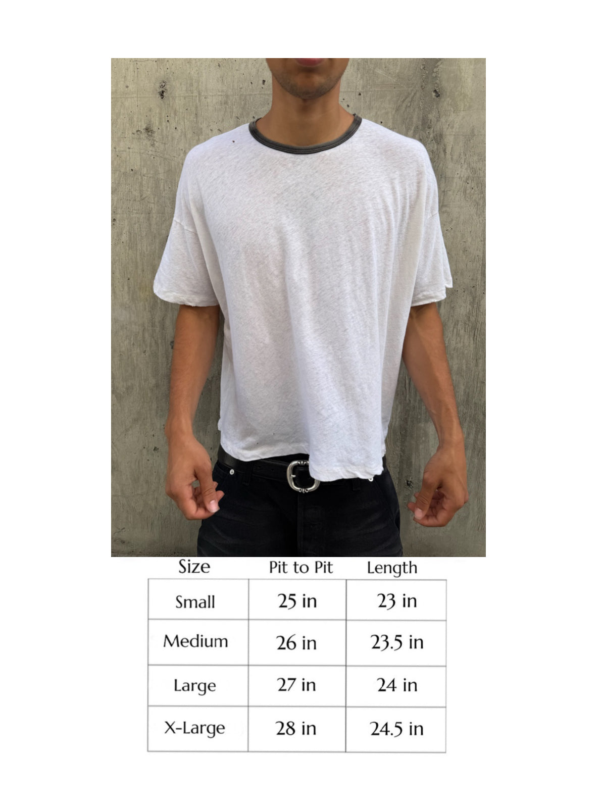 Two Tone B&W Ringer Tee