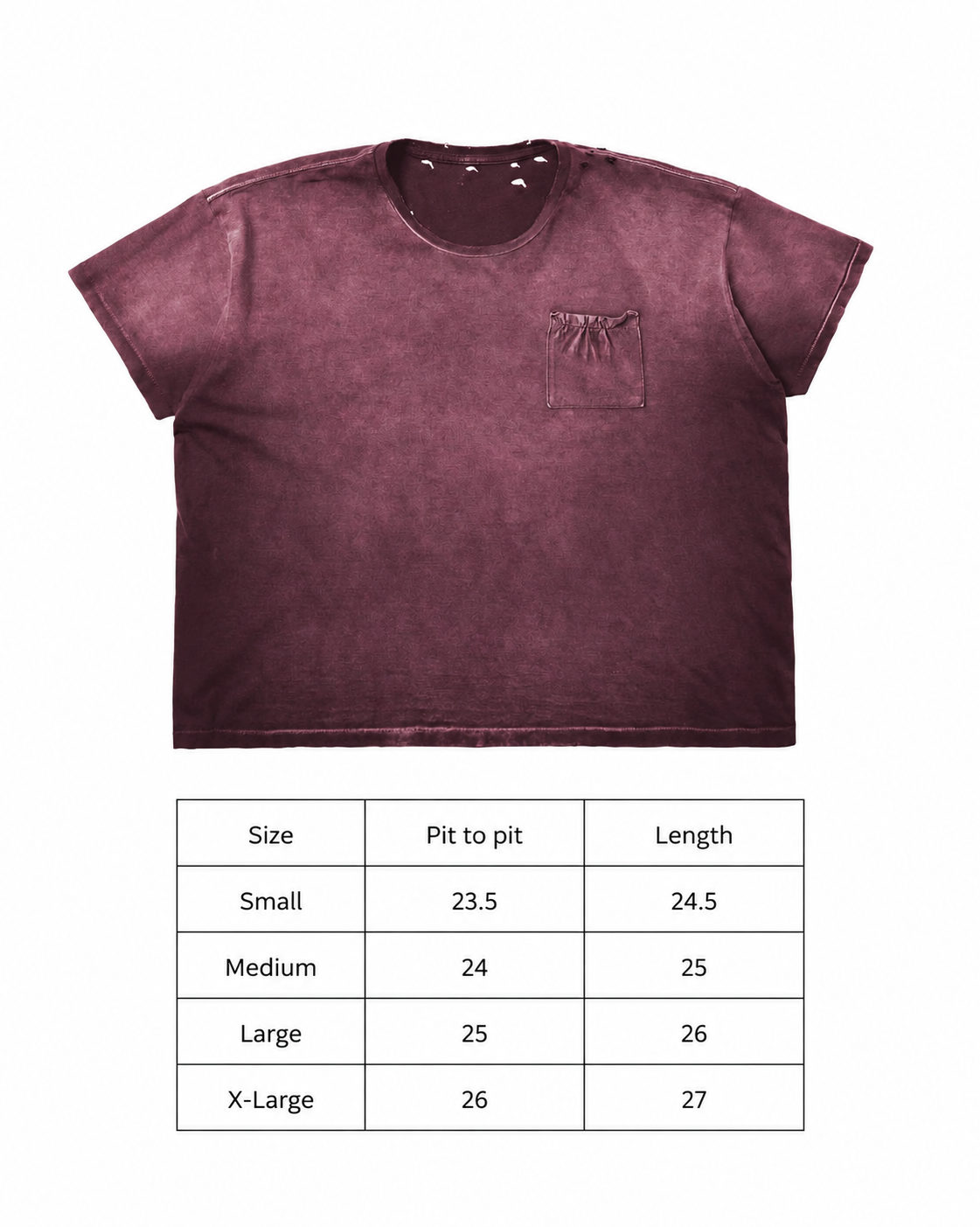 V3 Wine Red Bagged Tee