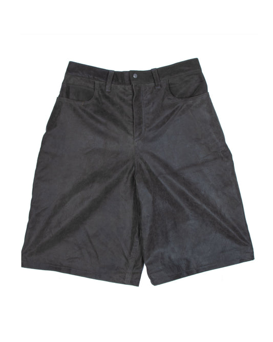 Cracked Aged Leather Baggy Shorts