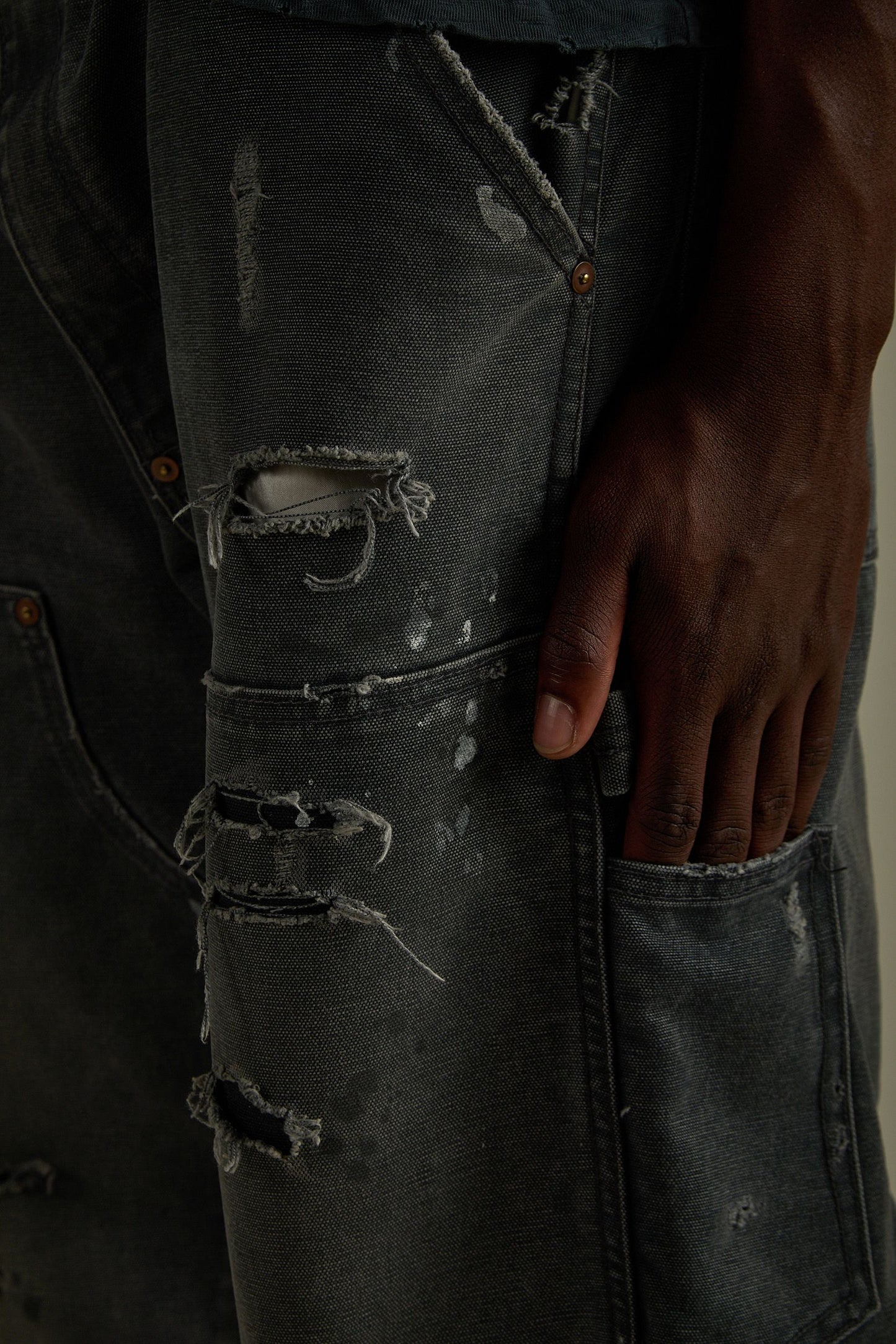 Faded Black Canvas Doubleknees
