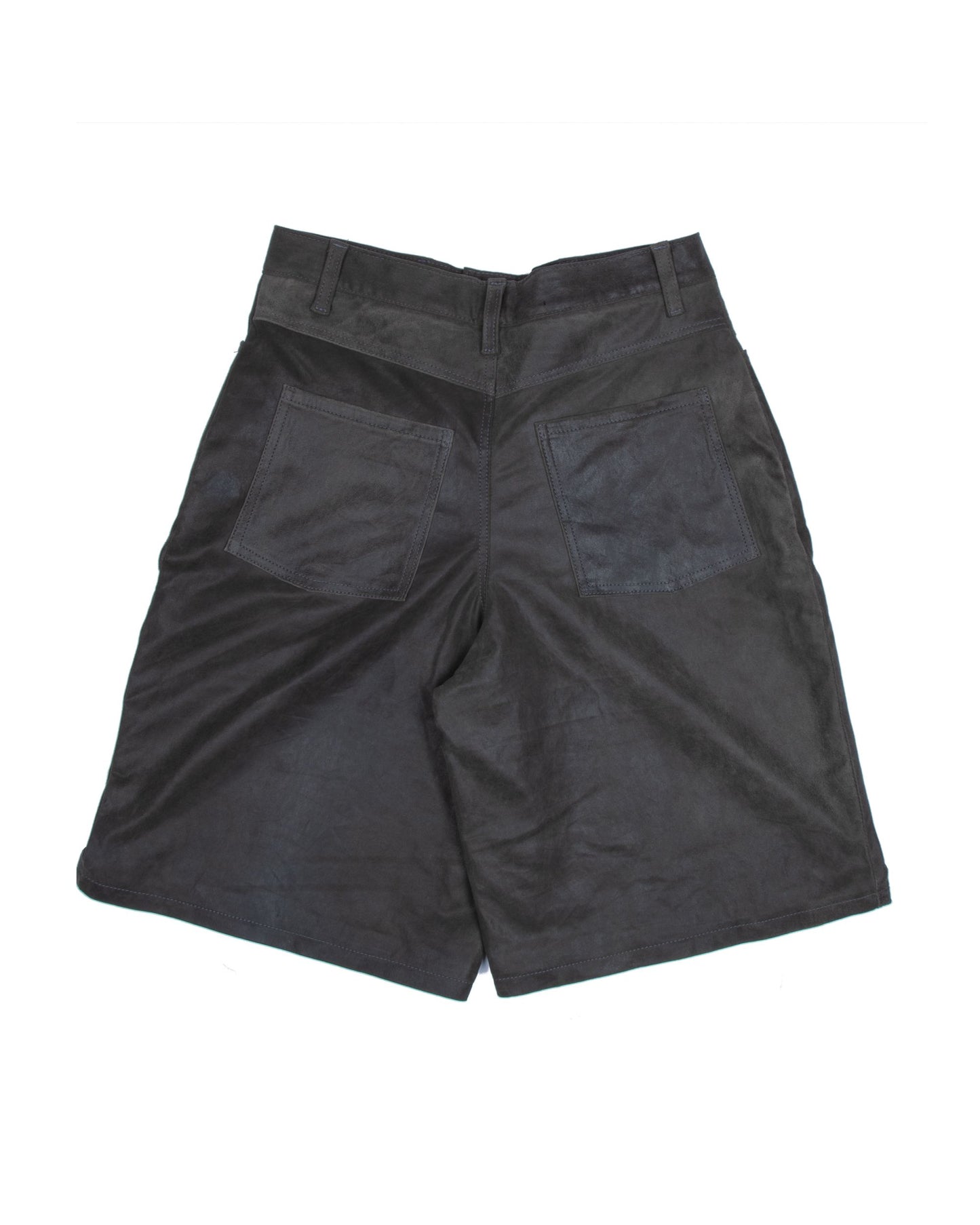 Cracked Aged Leather Baggy Shorts