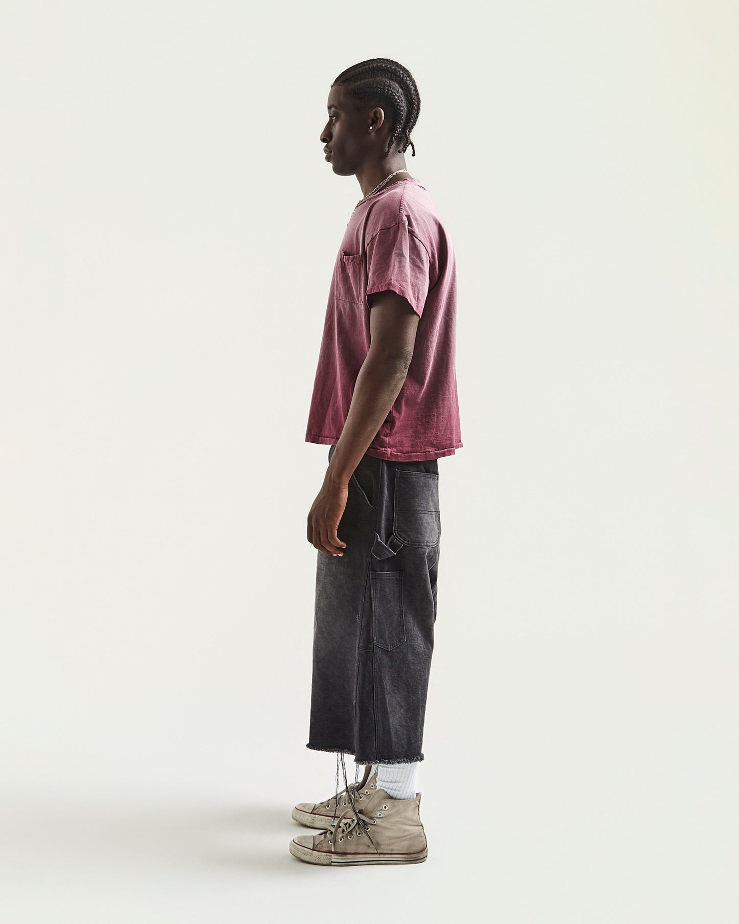 Carpenter Capris Faded & Distressed
