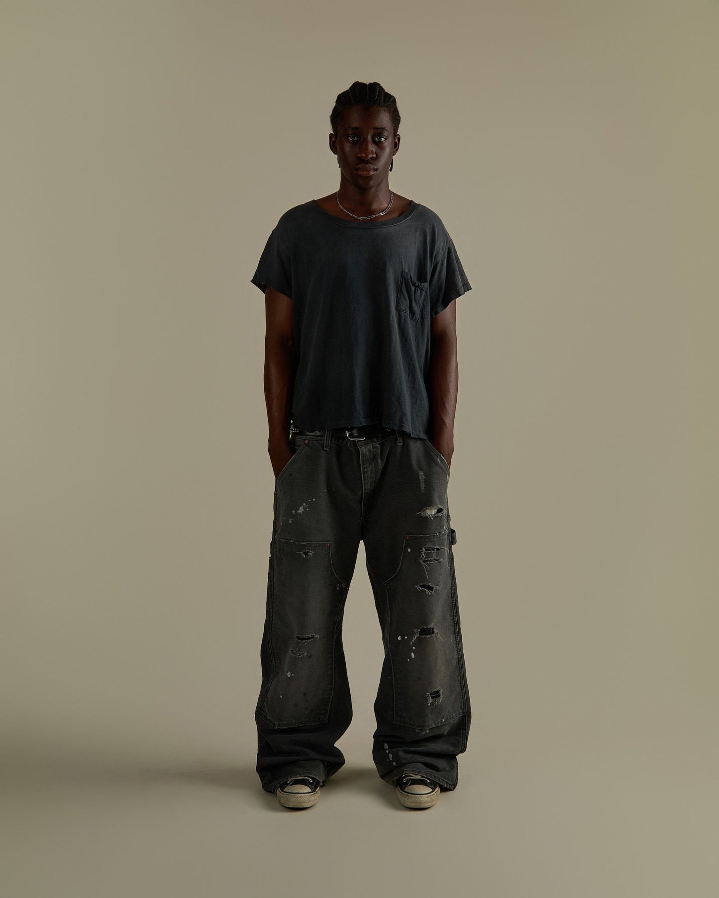 Faded Black Canvas Doubleknees