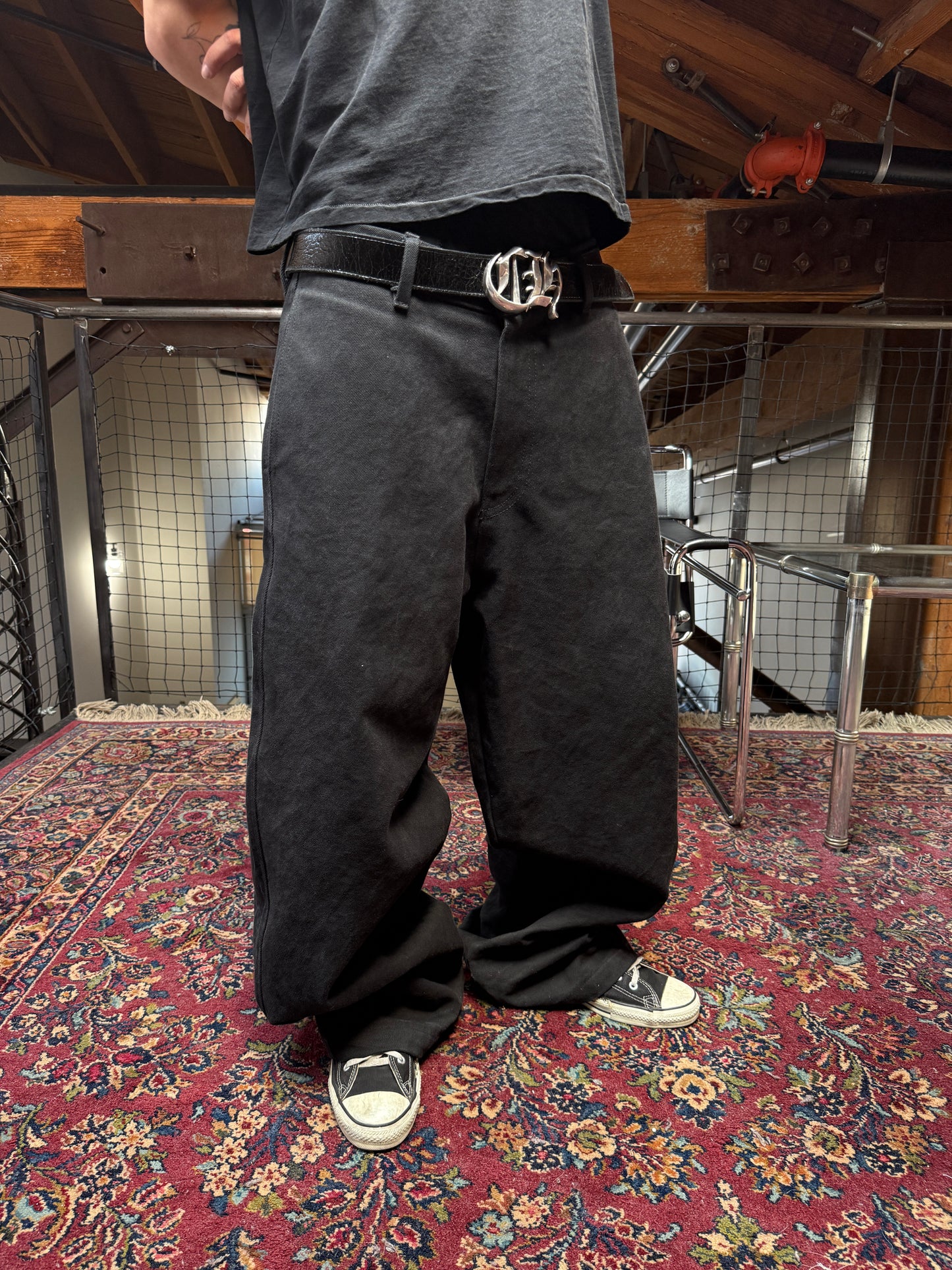 Black Baggy Chinos