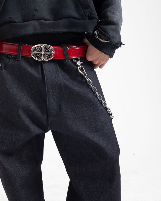 Cracked Red Patent Belt Strap