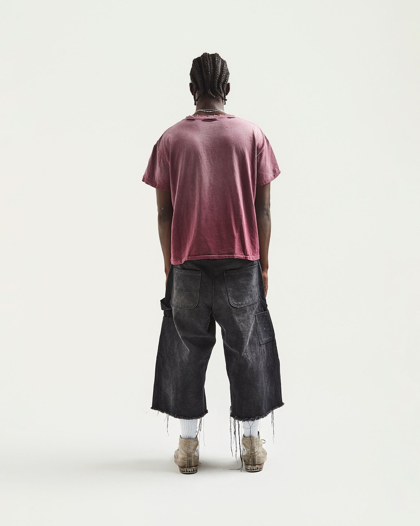 Carpenter Capris Faded & Distressed
